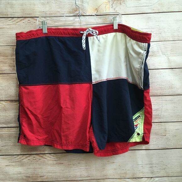 VINTAGE 90's TOMMY HILFIGER SAILING GEAR SWIM TRUNKS‎ - Picture 1 of 7